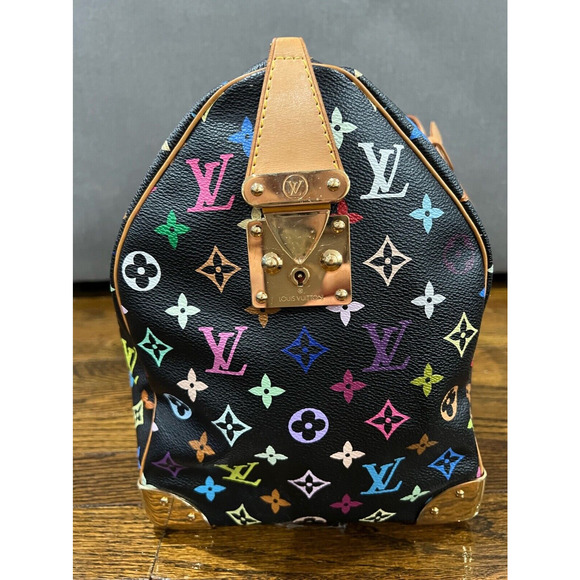 Louis Vuitton Keepall 45 Takashi Murakami Black Multicolor Monogram Travel Bag - Picture 5 of 8